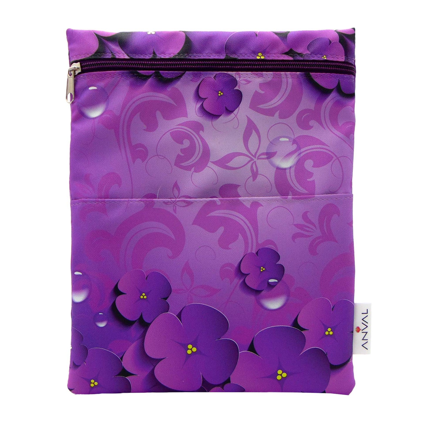 Funda para libro, Impermeable, con cremallera, bolsillo exterior