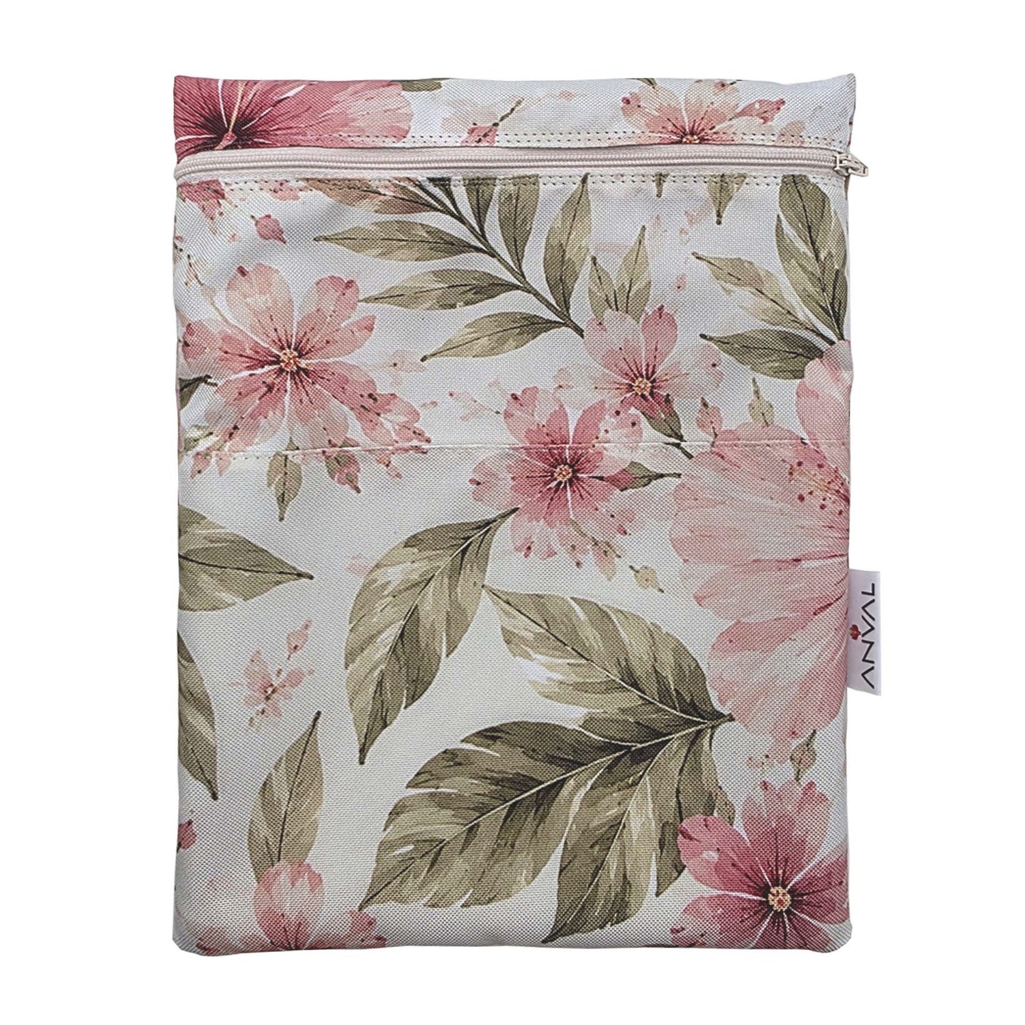Funda para libro, Impermeable, con cremallera, bolsillo exterior - Colección ACUARELA