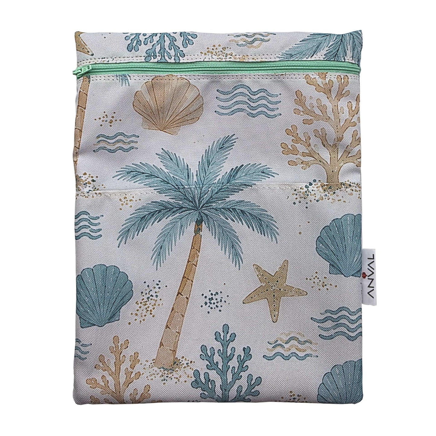 Funda para libro, Impermeable, con cremallera, bolsillo exterior - Colección ACUARELA