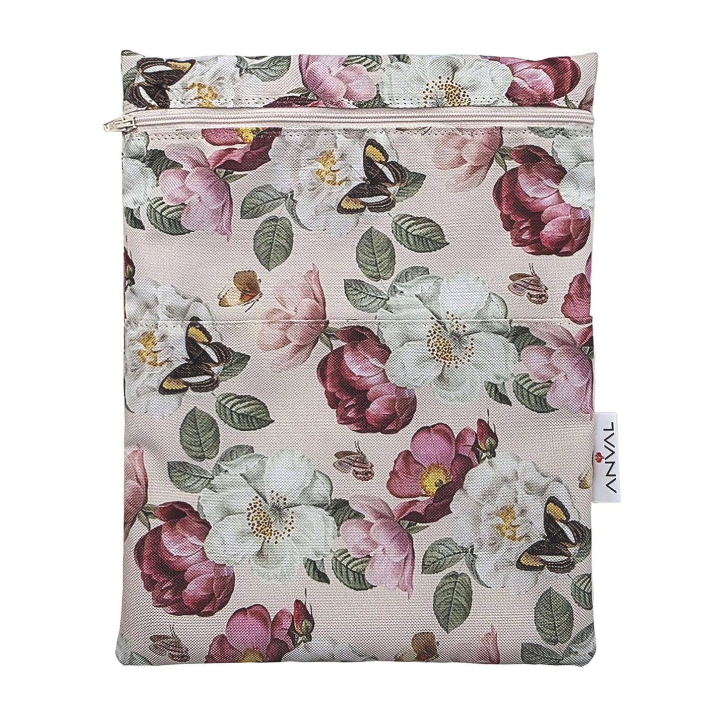 Funda para libro, Impermeable, con cremallera, bolsillo exterior - Colección ACUARELA