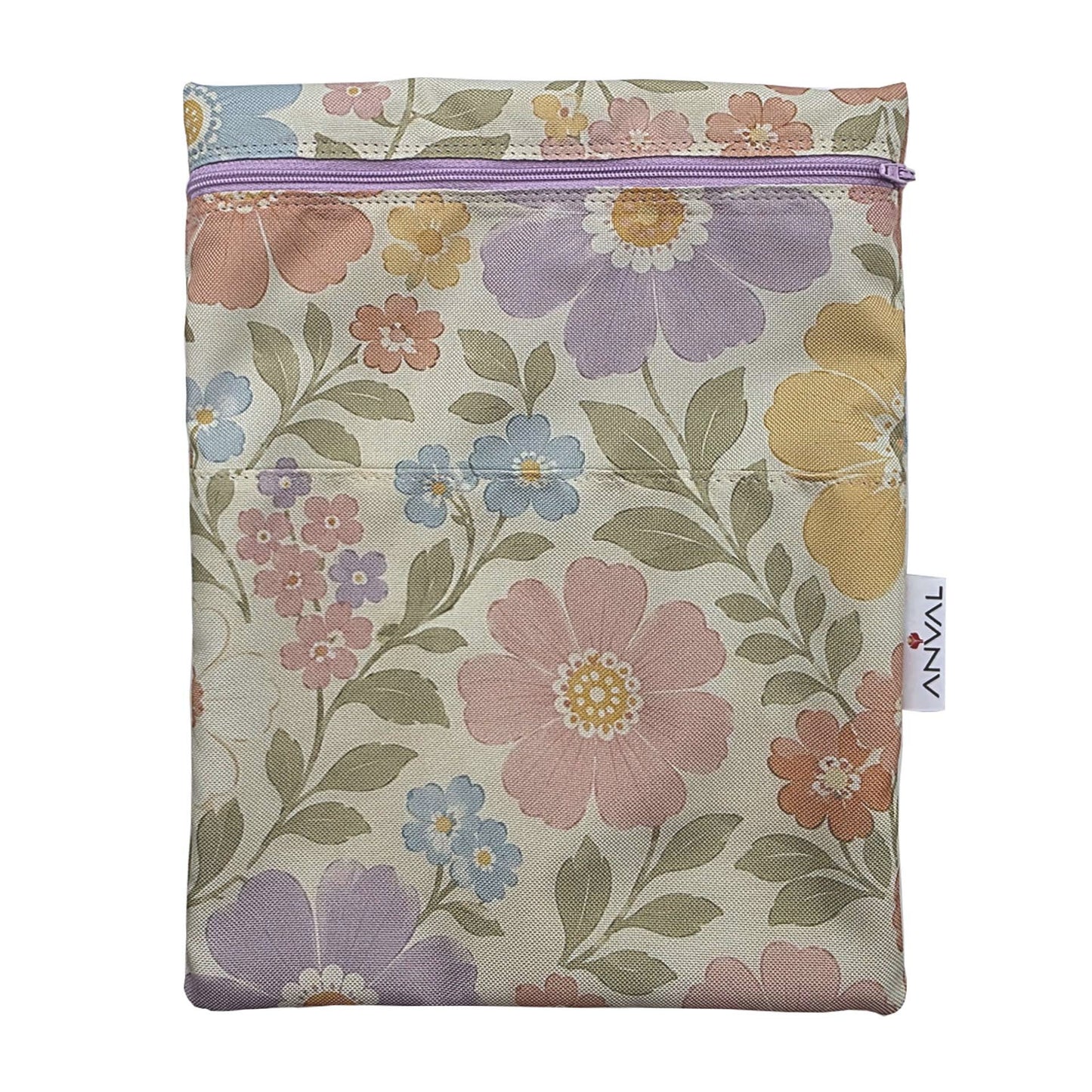 Funda para libro, Impermeable, con cremallera, bolsillo exterior - Colección ACUARELA
