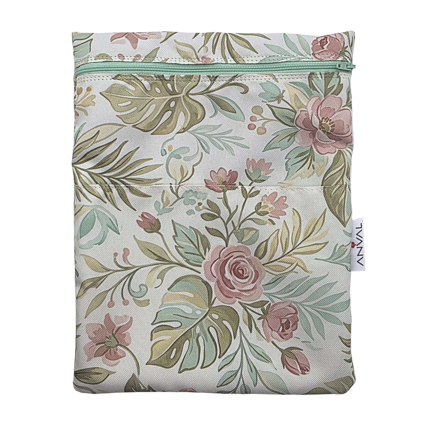 Funda para libro, Impermeable, con cremallera, bolsillo exterior - Colección ACUARELA