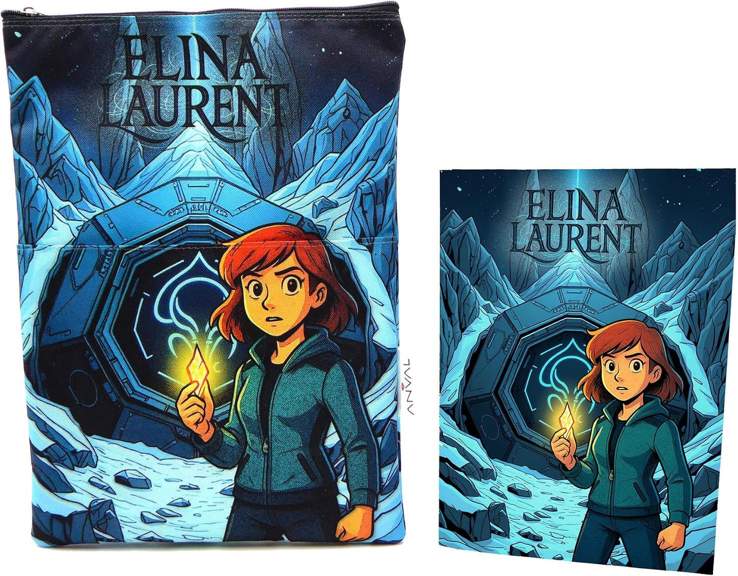 Funda para libro, PERSONALIZABLE. Impermeable, con Cremallera, Bolsillo Exterior - Protección para Libros