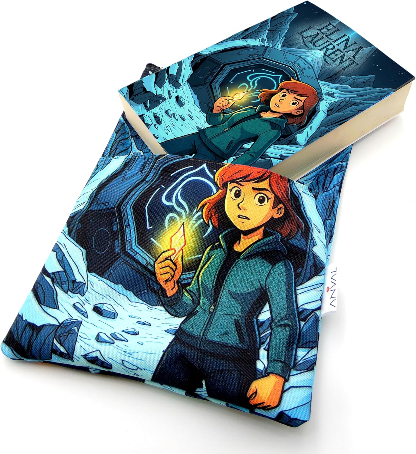 Funda para libro, PERSONALIZABLE. Impermeable, con Cremallera, Bolsillo Exterior - Protección para Libros