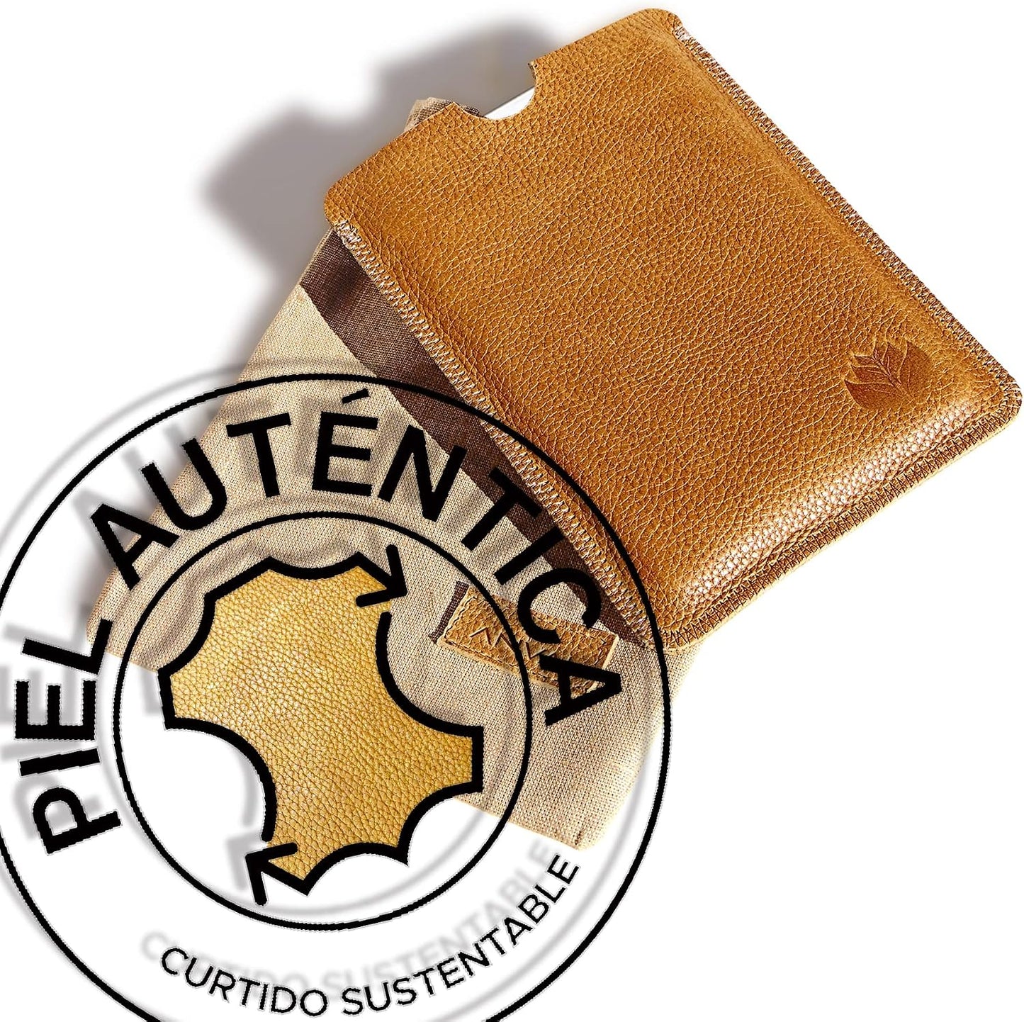 Funda de Piel para Libro electrónico eReader eBook de 6 Pulgadas - Piel AUTÉNTICA - 6" Universal - 100% Cuero Natural -A-