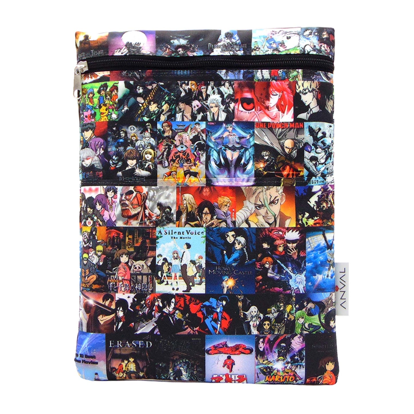 Funda para libro, Impermeable, con cremallera, bolsillo exterior