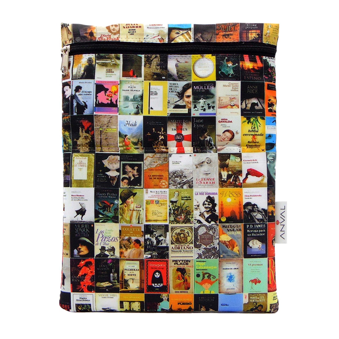 Funda para libro, Impermeable, con cremallera, bolsillo exterior
