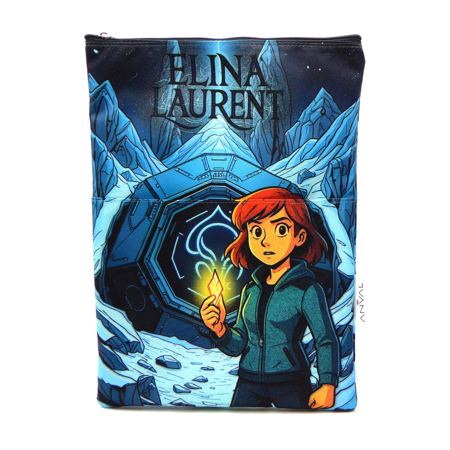 Funda para libro, PERSONALIZABLE. Impermeable, con Cremallera, Bolsillo Exterior - Protección para Libros