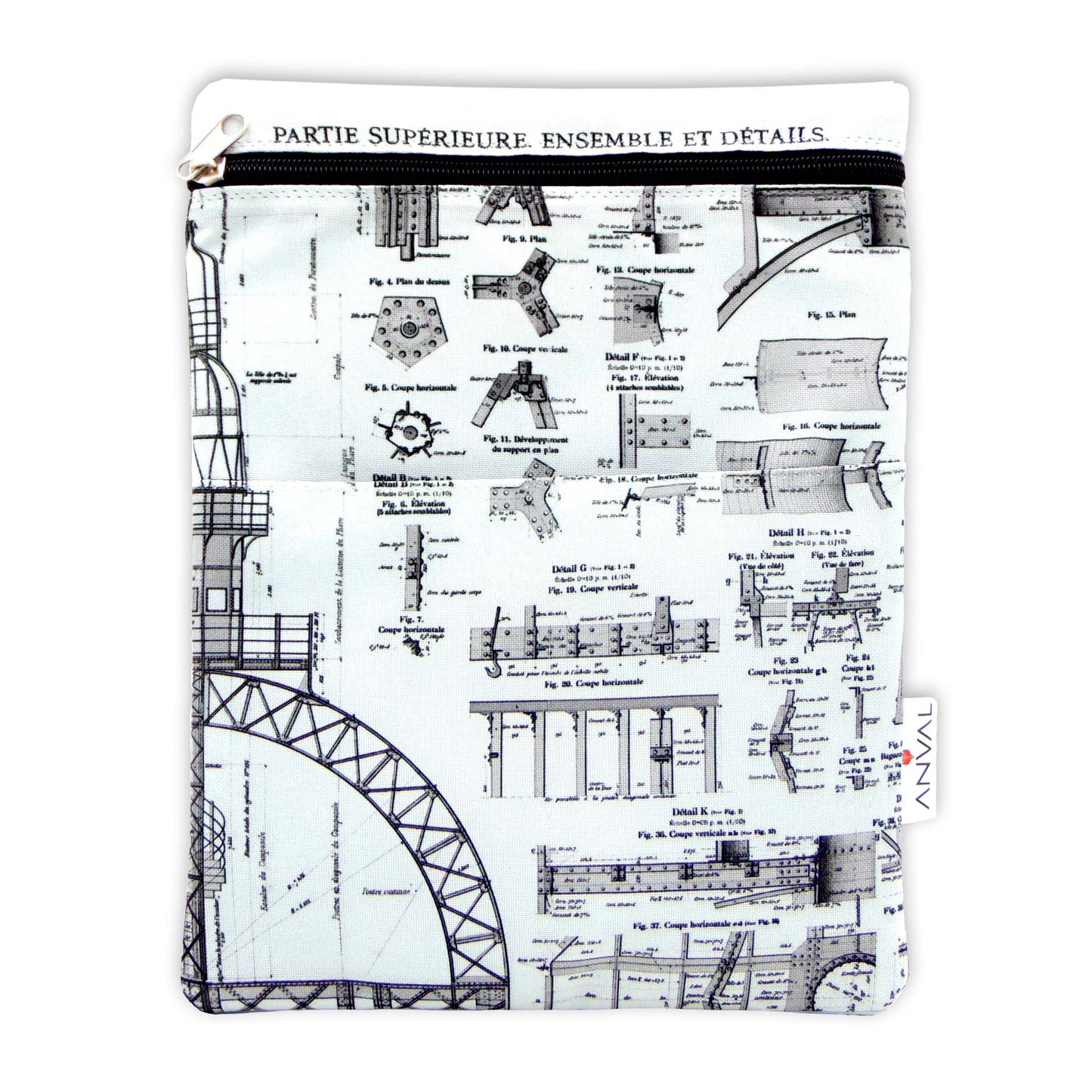 Funda para Libro, Impermeable, Interior Forrado,con Cremallera, Doble Bolsillo Exterior